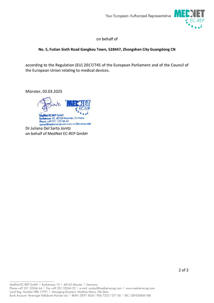 EU Representative Certificate 2 of 2